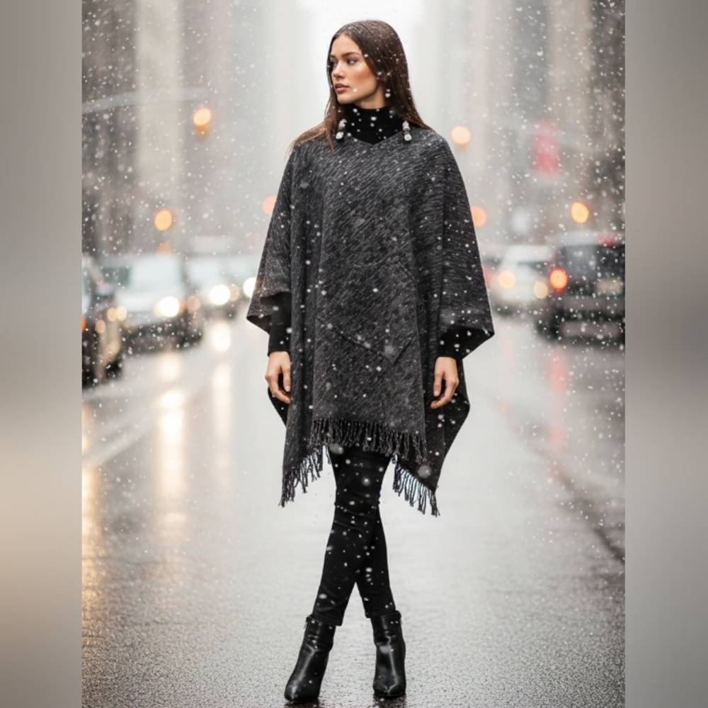 Elegant Black Cape for Women